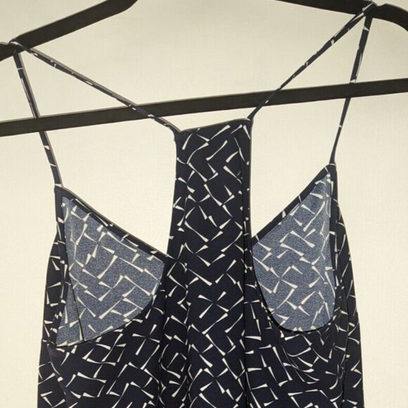 Banana Republic Back Cami Tank Top Large L Navy Blue Pattern - Picture 4 of 5